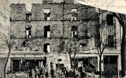 Ak Nesterow Stallupönen Ostpreußen, zerstörtes Haus in der Goldaperstraße