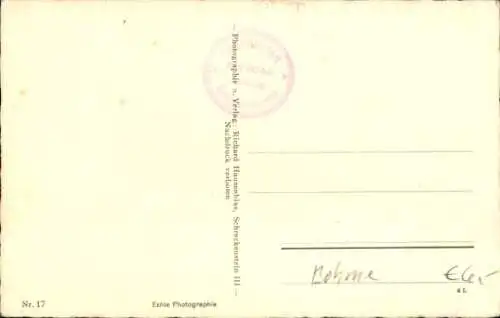 Ak Strekov Schreckenstein Ústí nad Labem Aussig Elbe Stadt, Alt- Burg, Häuser, Wiese, Menschen...