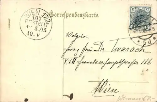 Ak Karlovy Vary Karlsbad Stadt, Café Jägerhaus, Parkstraße, Ansicht des Gebäudes