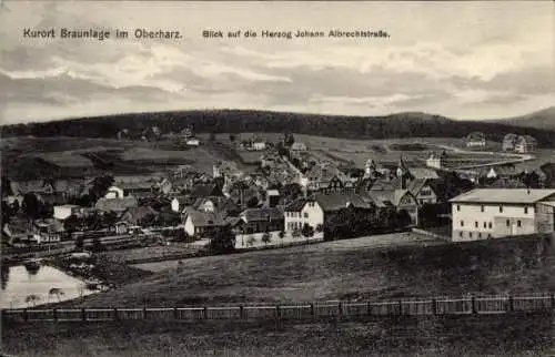 Ak Braunlage im Oberharz, Kurort Braunlage im Oberharz, Blick auf Herzog Johann Albrechtstraße