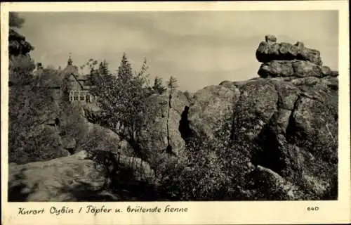 Ak Oybin in der Oberlausitz, Töpfer, Brütende Henne
