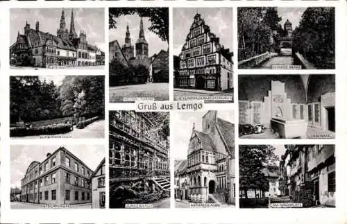 Ak Lemgo in Lippe, Schloss Brake, Rathaus, Schwanenteich, Technikum, Am Kirchplatz, Junkerhaus