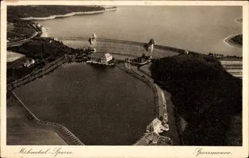 Ak Möhnesee in Westfalen, Möhnetalsperre, Sperrmauer