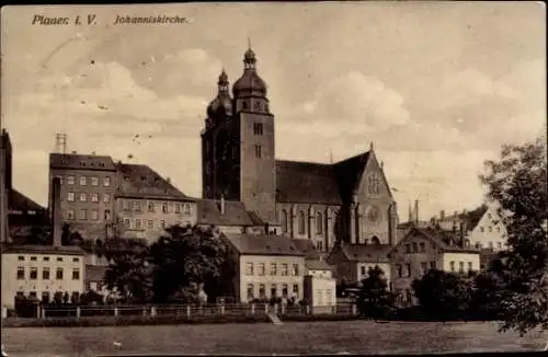 Ak Plauen im Vogtland, Ortsansicht, Johanniskirche