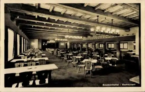 Ak Brocken Nationalpark Harz, Brockenhotel, Restaurant, Innenansicht