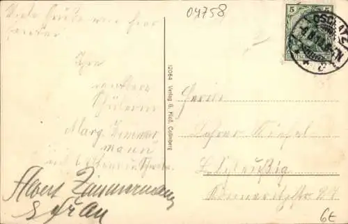 Ak Collm Wermsdorf bei Oschatz, Ortsansicht mit Blick auf den Collmberg