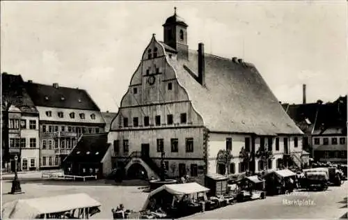 Ak Grimma in Sachsen, Marktplatz, Stände