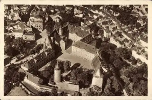 Ak Altenburg in Thüringen, Luftaufnahme eines Schlosses, umliegende Gebäude und Bäume