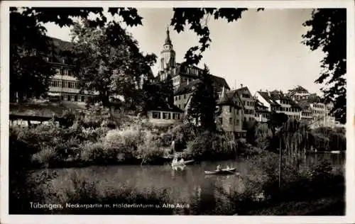 Ak Tübingen am Neckar,  Neckarpartie, Hölderlinturm, Alte Aula