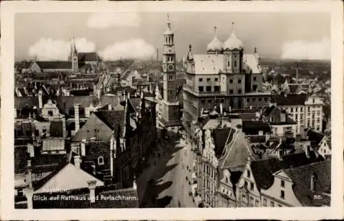 Ak Augsburg in Schwaben,  Rathaus, Perlachturm, Stadtansicht
