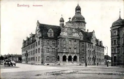 Ak Bamberg in Oberfranken, Gebäude der Hauptpost, historische Architektur, Straßenansicht