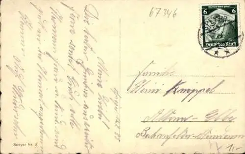 Ak Speyer am Rhein, Gedächtniskirche, Stadtansicht