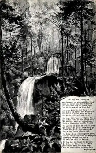 Ak Rathen an der Elbe Sächsische Schweiz, Amselfall, Sage vom Amselgrund