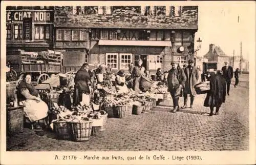 CPA Liège Liège Wallonie, Marché aux fruits, quai de la Goffe