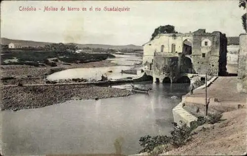 Ak Córdoba Andalucía España, Molino de hierro en el rio Guadalquivir