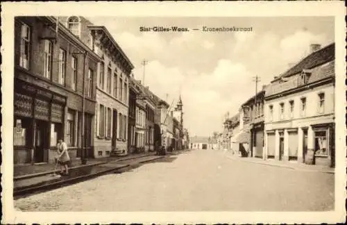 Ak Sint Gillis Waas Oost-Vlaanderen, Kroenenhoekstraat