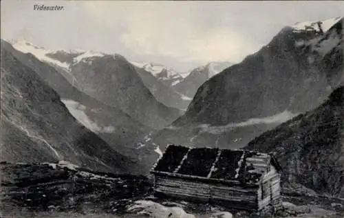 Ak Videseter Norwegen, Gesamtansicht, Berge, Haus