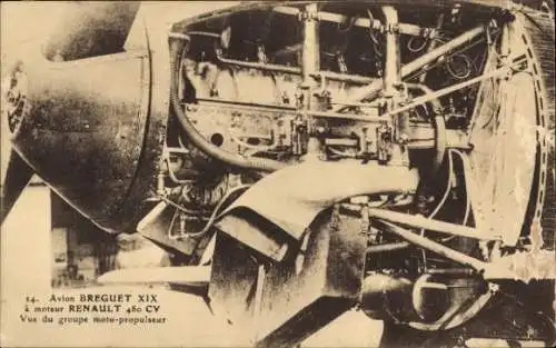 Ak Flugzeug Breguet XIX, Motor Renault 480 CV