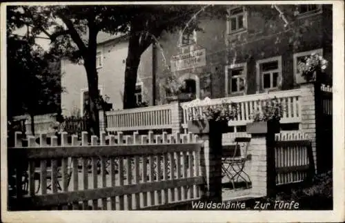 Ak Dobrig Elstra in der Oberlausitz Sachsen, Waldschänke Zur Fünfe