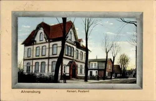 Passepartout Ak Ahrensburg in Holstein, Kaiserliches Postamt