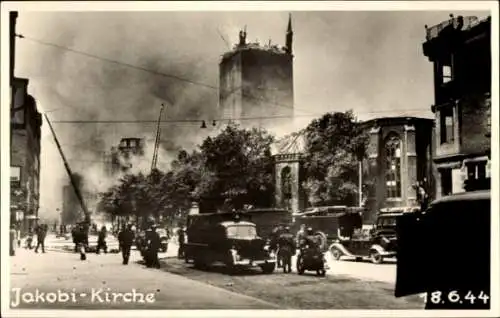 Ak Hamburg, Jakobi-Kirche, Jahr 1944, Kriegszerstörungen