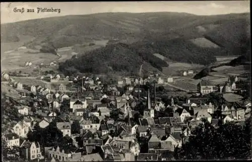 Ak Plettenberg, Blick auf den Ort, Berge, Kirche