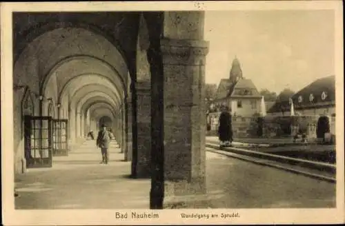 Ak Bad Nauheim in Hessen, Wandelgang am Sprudel