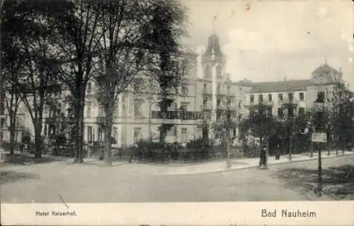 Ak Bad Nauheim in Hessen, Hotel Kaiserhof, Stadtansicht, historische Architektur, Bäume