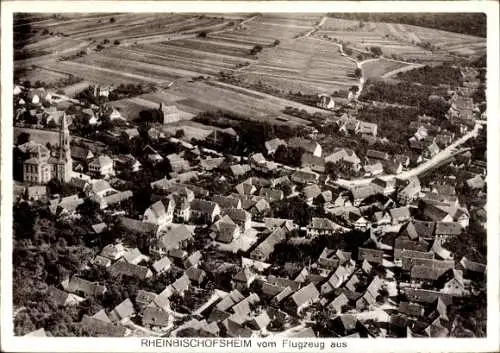 Ak Rheinbischofsheim Rheinau in Baden, Fliegeraufnahme