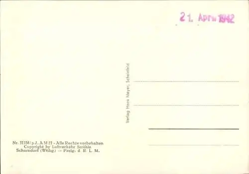 Ak Scheinfeld Mittelfranken, Fliegeraufnahme