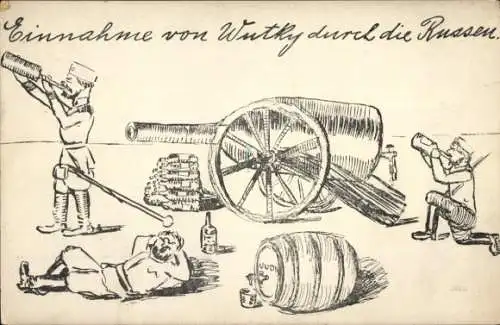 Künstler Ak Einnahme von Wutky durch die Russen