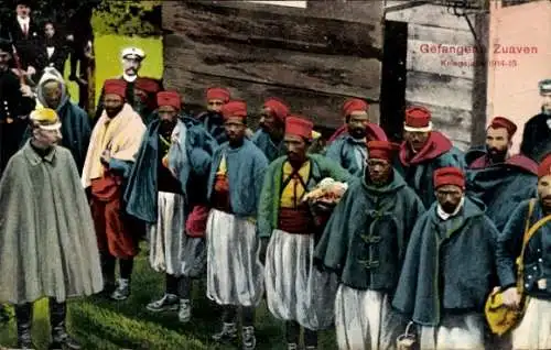 Ak Gefangene Zuaven, Kriegsjahr 1914/15, Kriegsgefangene