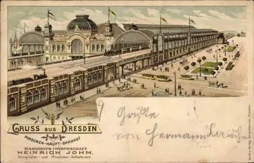 Litho Dresden Altstadt Seevorstadt, Hauptbahnhof