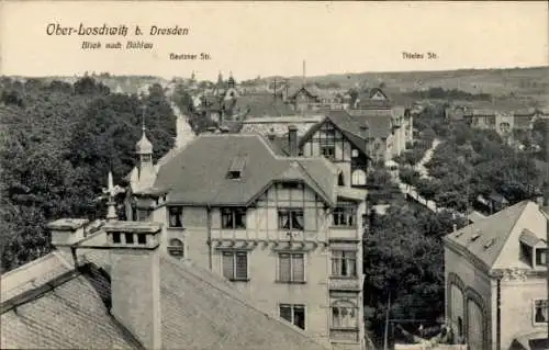 Ak Dresden Loschwitz, Blick nach Bühlau, Bautzner Straße, Thielau Straße