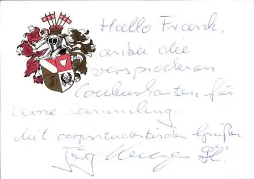 Studentika Ak Köln Marienburg, Corps Franco Guestphalia, Pferdmengesstr. 18, Wappen, WSC