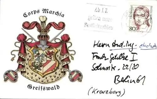 Studentika Ak Greifswald, Corps Marchia, Wappen