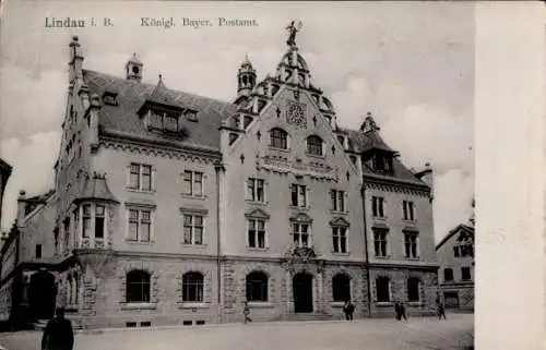 Ak Lindau am Bodensee Schwaben, Postamt