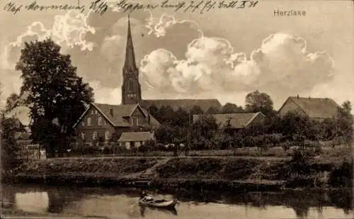 Ak Herzlake im Emsland, Teilansicht