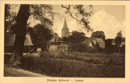 Ak Lesum Burglesum Bremen, Teilansicht