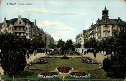 Ak Szczecin Stettin Pommern, Augustaplatz