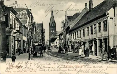 Ak Flensburg in Schleswig Holstein, Grosse Straße