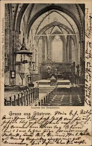 Ak Güstrow in Mecklenburg, Innenansicht der Domkirche