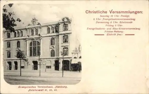 Ak Hamburg Mitte Neustadt, Evangelisches Vereinshaus, Holstenwall 81-83