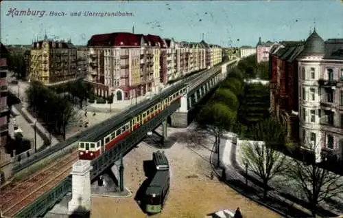 Ak Hamburg, Hochbahn, Untergrundbahn