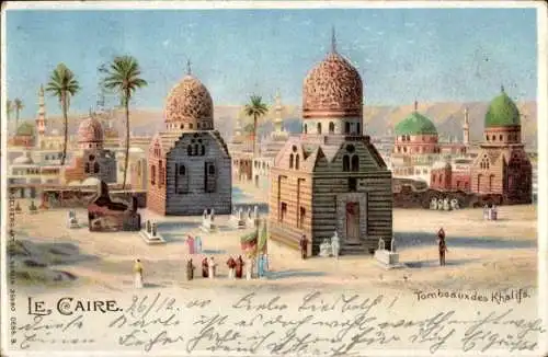 Litho Le Caire, Égypte, Tombeaux des Khalifs