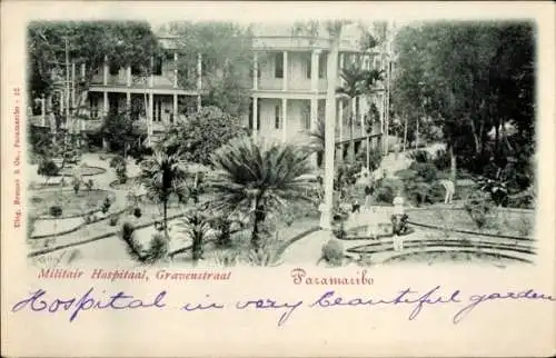 Ak Paramaribo Suriname, Militair Hospitaal, Gravenstraat
