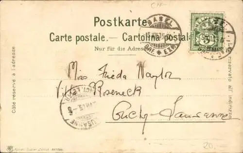 Ak Basel Stadt Schweiz, Steinenthorstraße, Straßenbahn