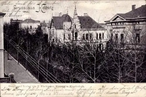 Ak Kettwig Essen im Ruhrgebiet, Stadtansicht, Gebäude, Bäume,  Architektur, 