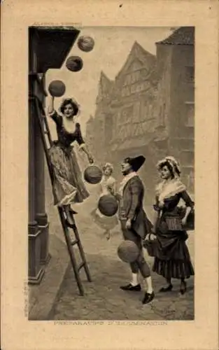 Ak Vorbereitung der Straßenbeleuchtung