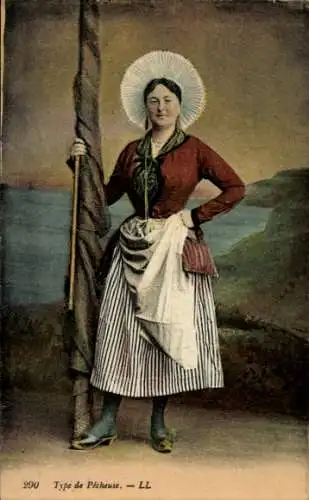 Ak Fischerin, Frau in Tracht